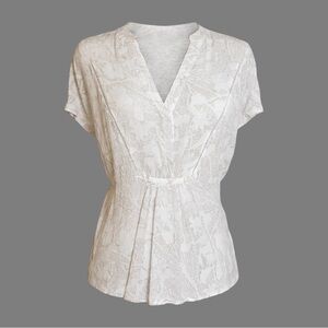 Gentle Fawn Beige/Brown Abstract Floral Top